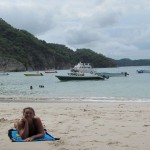 Lots of boats come to Tortuga's beach because it's so pretty.