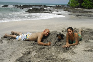 Costa Ricans enjoying Montezuma's "Las Manchas" beach