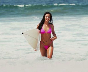 Surfer girl in bikini