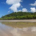 Beautiful reflections in the sand at Playa Hermosa