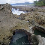 Beautiful rocky landscape of the Santa Teresa area of Costa Rica